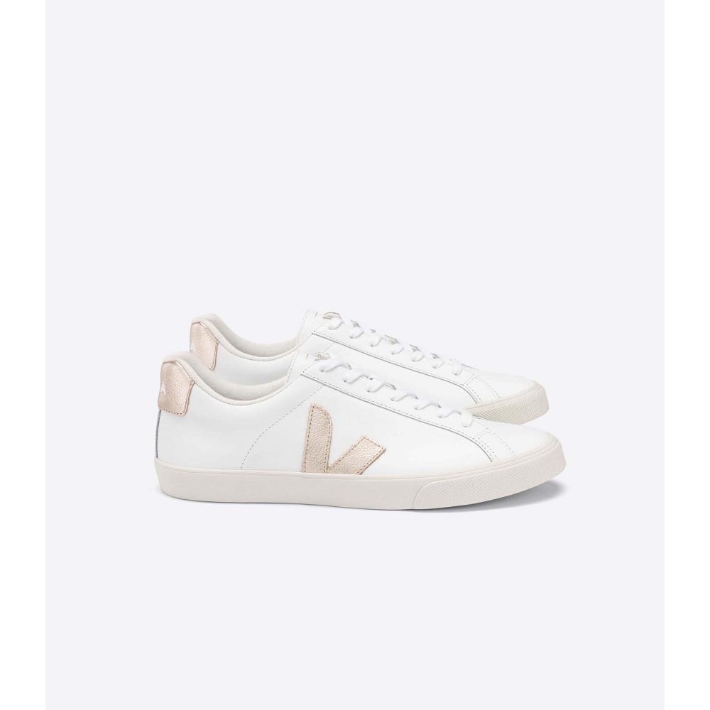 Veja ESPLAR LEATHER Joggesko Dame White/Brown | NO 606TCE